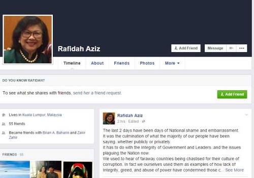 Isu rasuah: 'Pemimpin kita dipersoal, malukan negara' - Rafidah Aziz