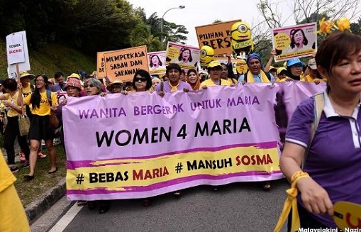 Wanita berarak ke Parlimen untuk Maria
