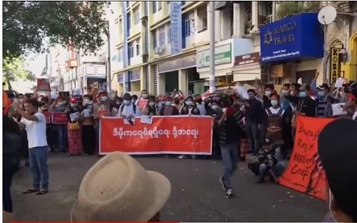 Tentera kepung Yangon, tunjuk perasaan Myanmar masuk dua minggu